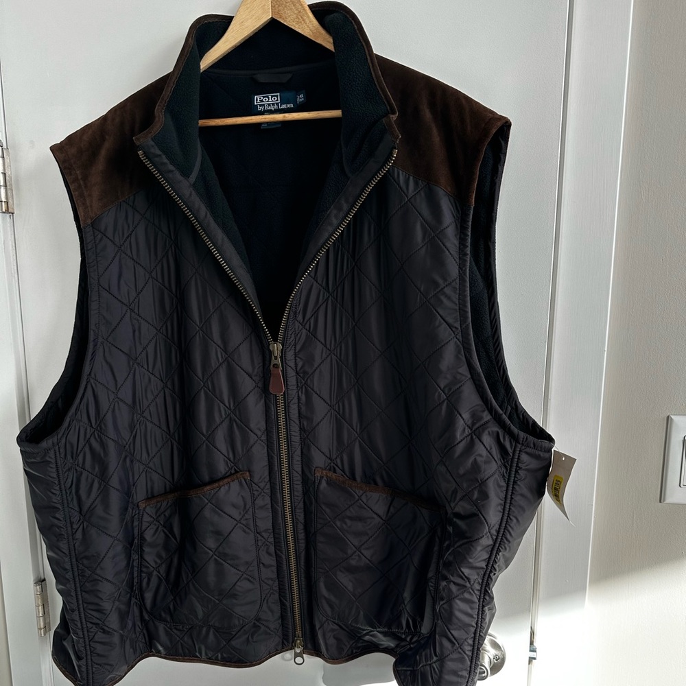 Ralph Lauren Polo Quilted Vest with Suede Trim
